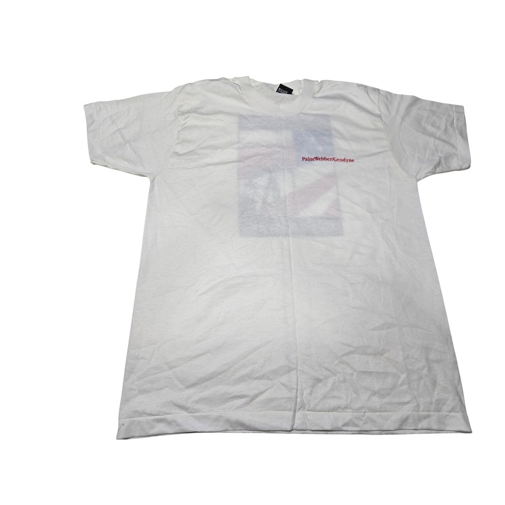 Vintage 80s Oil Energy T-Shirt XL White USA Made Screen Stars Best PaineWebber